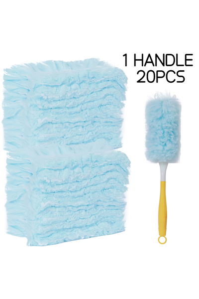 Choice1 1 مقبض 20 قطعة من منفضة الغبار الكهروستاتيكية ذات الوجهين 360 درجة تُ...