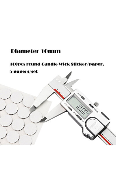 choice2 500 قطعة من ملصقات فتائل الشموع البيضاء مقاس 8 مم/10 مم/15 مم/20 مم، ...