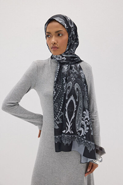 cs camellia scarf Μοτίβο Perle Vibe - Μαύρο