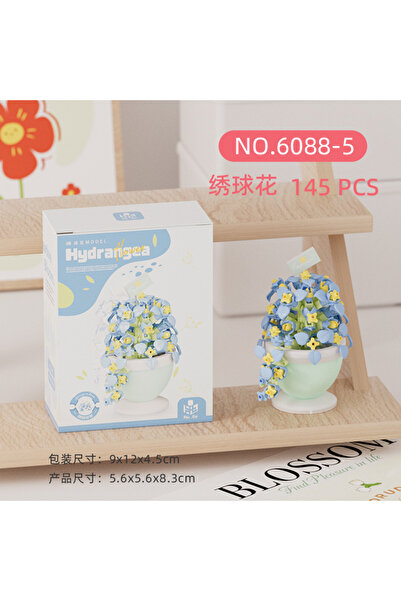 Choice4 With box 6088-5 2024 New Original Rose Flower Gift Box Tulip Lotus Building Blocks Flower Model Tiny