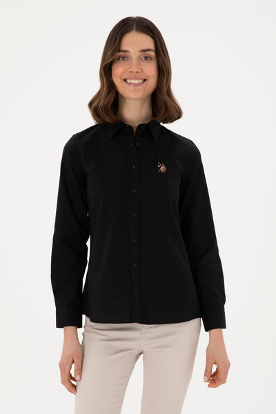 U.S. Polo Assn. Kadın Siyah Uzun Kollu Basic Gömlek 50298089-VR046