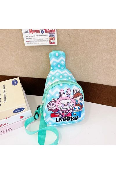Hasbro 4 2024 new labubu POPMART LABUBU Children bag chest bag cartoon girl accessories bag trendy new one.
