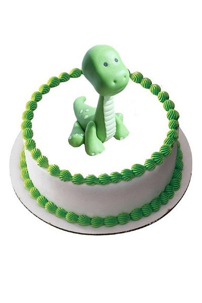 Pasta9 Green Color Cute Dinosaur Cake Decoration from Sugar Dough 7X10 cm Size 1 Piece Future