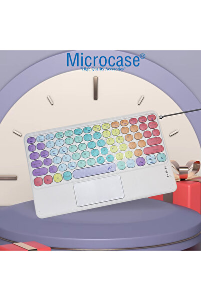 Microcase Tablet ve Telefonlar için Gökkuşağı Tasarım Touchpad Bluetooth Klavye - AL5041