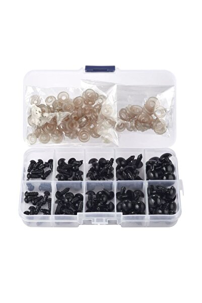 Choice3 عيون سوداء 6-12 مم، 100 قطعة، 10 مم، إكسسوارات دمى، عيون بلاستيكية سو...