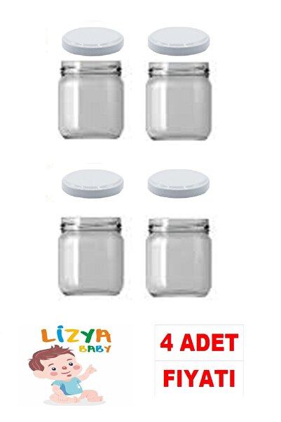 LİZYA BABY Paşabahçe Cam Kavanoz Beyaz Kapaklı 210 Cc Yoğurt Bebek Mama Konse...