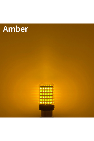 Choice18 قطعتان من مصابيح LED للسيارة 1156 BA15S P21W بلون كهرماني، قطعتان من...