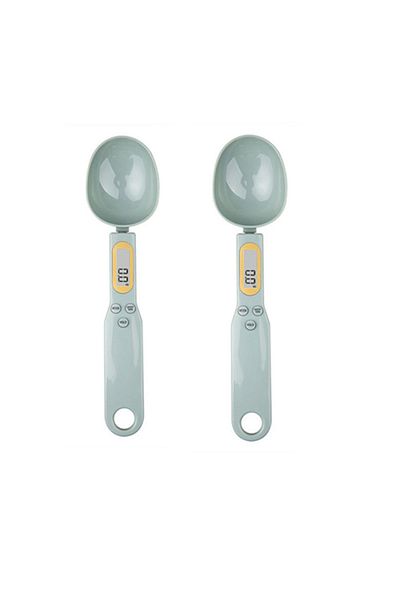 Choice7 1Kg 2PCS Light green Mini Spoon Scale Digital Kitchen Scale Electronic LCD Food Scale 0.1-500g Cooki