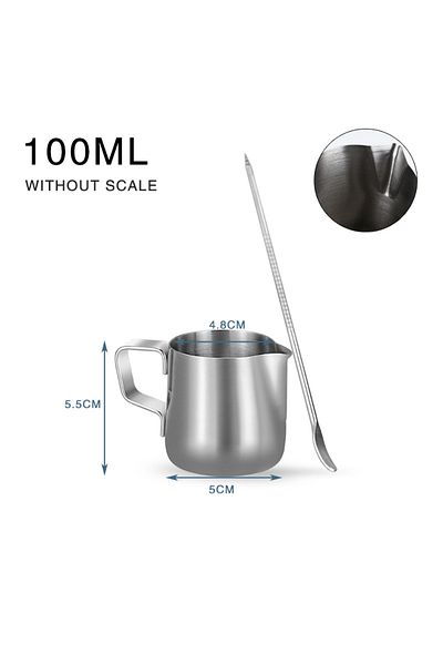 Choice 100ml without scale Coffee Milk Frothing Jug Espresso Frother Pitcher Latte Art Stainless Steel Meas