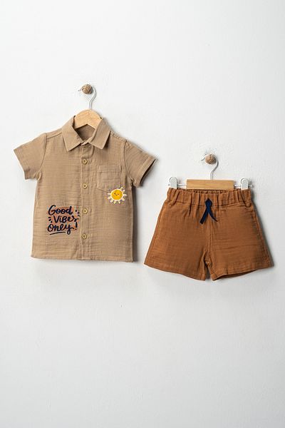 tinytrends Празничен комплект от муселин от 2 части Boy Sun