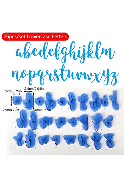 Choice1 26 قطعة - مجموعة طوابع كعكة بأحرف أبجدية صغيرة وأرقام وأحرف كبيرة وصغ...