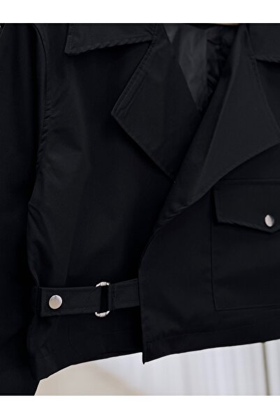 Ebrar Store Μίνι μπουφάν Mehru Belted-çi̇426 Μαύρο