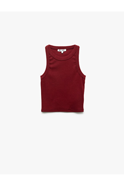Koton Halter Neck Ribbed Slim Fit Crop Women's Tank Top
