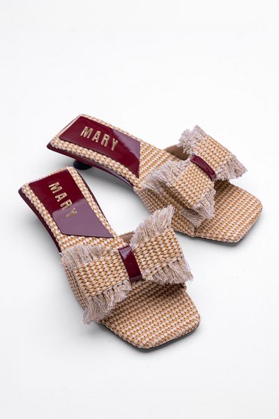 Tasarım Peony Women's Kitten Heel Knitted Shoes Elegant Stylish Night