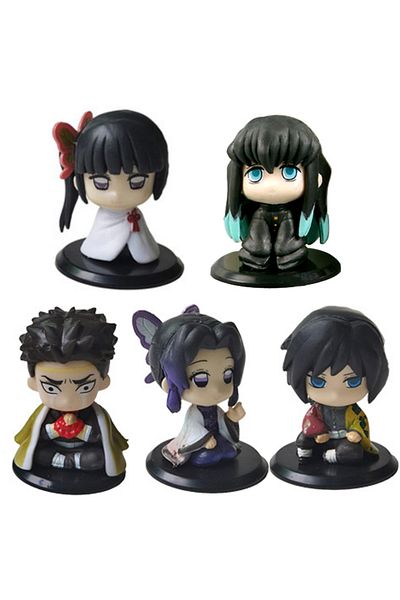 BANDAI 5 Style-Set-B 5 Style/Set Q Version Demon Slayer Sitting Ghost Doll Tanjiro Nidouzi Inosuke Zenizu F