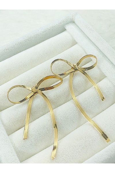 DS DİAMONDSHOP Italian Ribbon Model Steel Earrings - Çkp-202408528