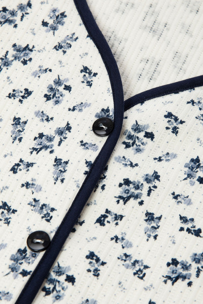 koza iç giyim Kadın Çiçek Desenli Ajur Kaşkorse Şortlu Pijama Takımı