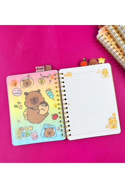 Gift Moda Caiet cu 5 compartimente Capybara cu copertă hologramă