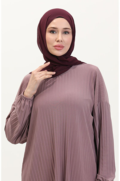 sefamerve Πλισέ τουνίκ και φούστα Διπλό Σετ Mink 0015-06