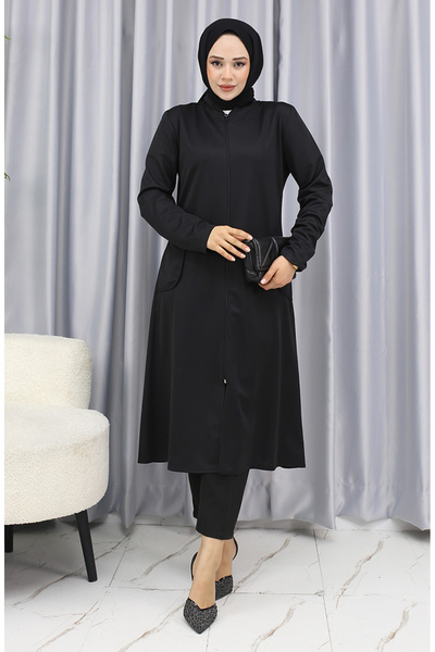 sefamerve Cep Detaylı Fermuarlı Kap 1642-01 Siyah