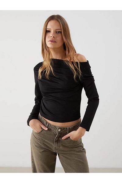 LC Waikiki Body de damă XSIDE negru cu gât barcă