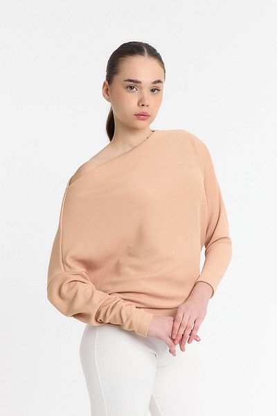 Laranor Salmon Boat Neck Bat Sleeve Design Silvery Knitwear Sweater Day - Night Chic 25L8018