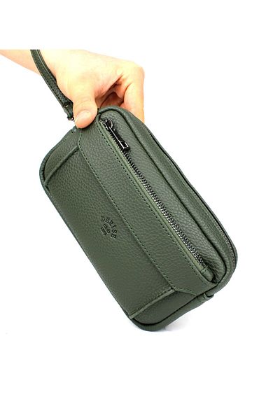 deri,se club Khaki Men's Portfolio - Luxury Hand and Bracelet Belt, Bag