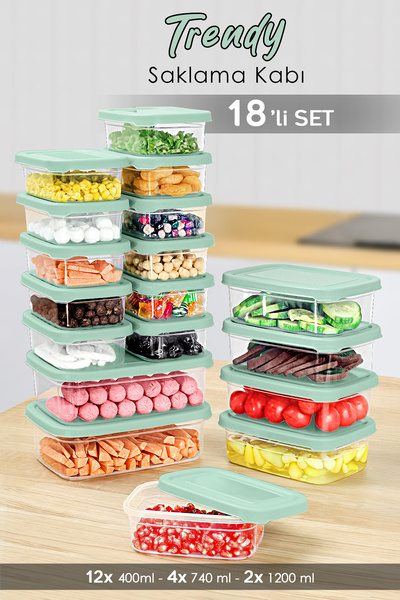 Meleni Home 18" Rectangle Scholars Set - Microwave Safe Green
