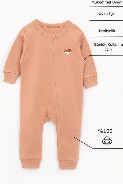 Vauva Girl Boy Baby Kids Jumpsuit Long Sleeve Embroidered Zippered Sleeping Bag