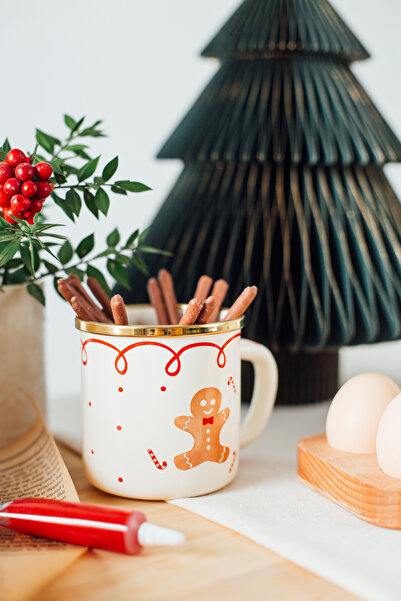 EMAYlab Merry Ginger Yılbaşı Temalı Emaye Kupa