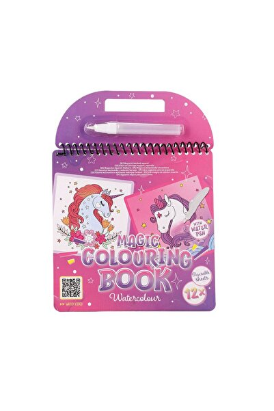 Magic Water Unicorn 12 Sayfa Sihirli Boyama Kitabı Özel Sulu Kalem ile Water Painting Eğitici Aktivite Kitabı