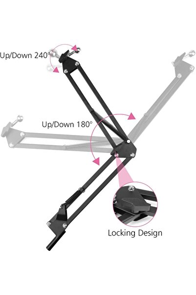 AWH Overhead Phone Mount Stand, 360° Adjustable, Desktop Tablet & Phone Holder, iPad Compatible
