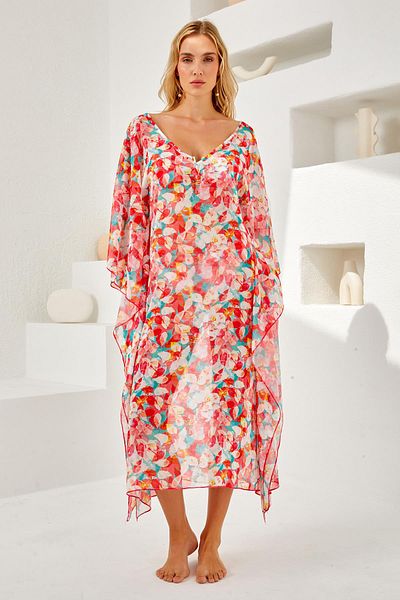 LAPIENO V-Neck Long Dress Pareo 4825