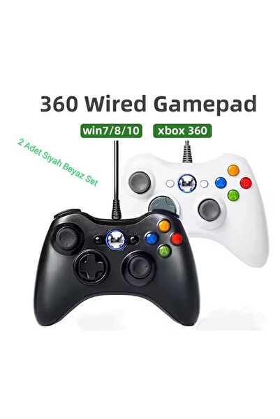 xbox 360 Uyumlu Kablolu Oyun Kolu (BİLGİSAYAR PC VE 360 SLİM UYUMLU) 2 Adet