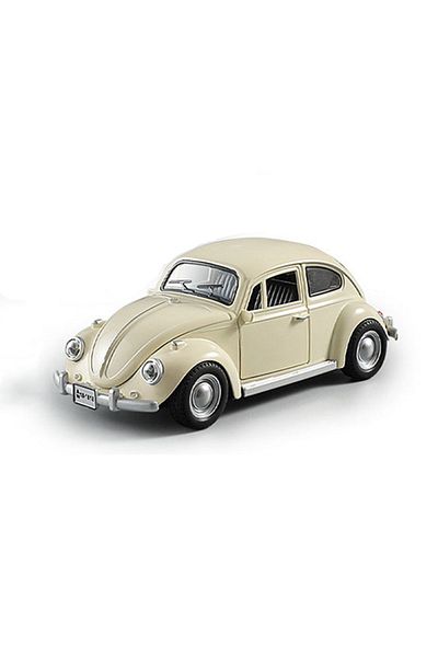 Choice سيارة بيتل بيضاء بمقياس 1:18 موديل 1955، مصنوعة من سبائك معدنية، أبواب مفتوحة، صوت، ضوء، سحب للخلف، صغيرة الحجم