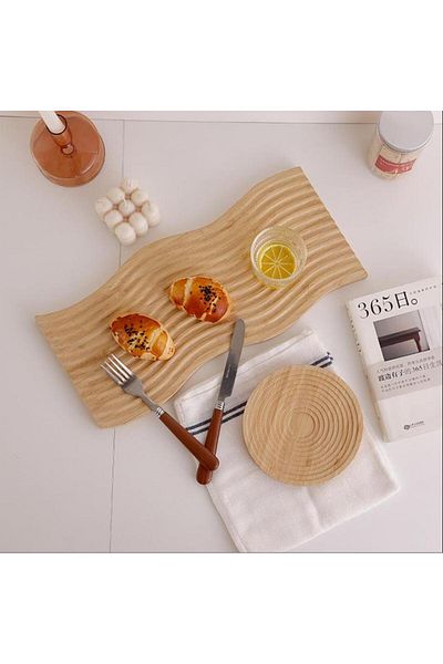Hayveys Long Bamboo Presentation Plate Decorative Presentation and Cutting Board Luxury Tray