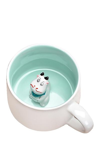 MUKKO HOME 3D Porcelain Mug – Stylish and Fun Surprise Mug with Cute Animal Figurine, 350 ml