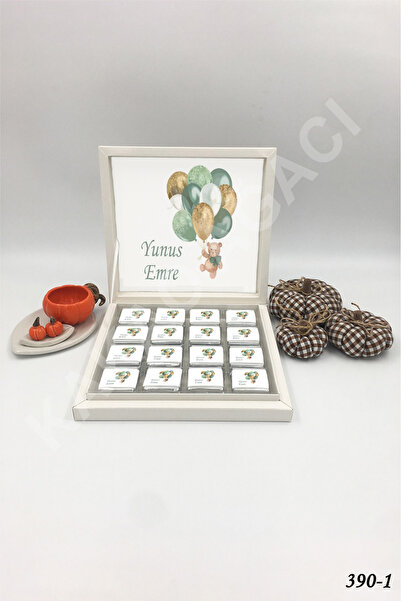 KAKAO AĞACI 48 ADET KARTON KUTUDA BALONLU ERKEK BEBEK ÇİKOLATASI