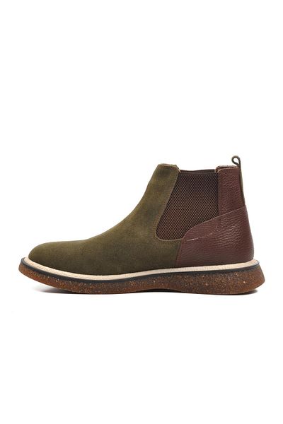 AYAKMOD 684016 M Khaki Suede Γνήσιο Δέρμα Ανδρικές Μπότες