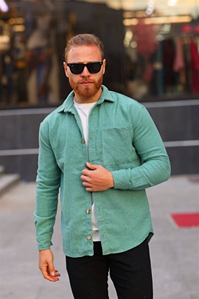 Pobudo Yeşil Renk Oduncu Gömlek