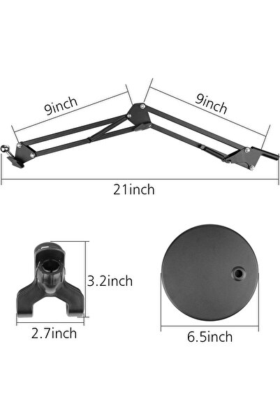 AWH Overhead Phone Video Stand, Adjustable 360° Mount, Desktop Articulating Arm for Phones & Tablets