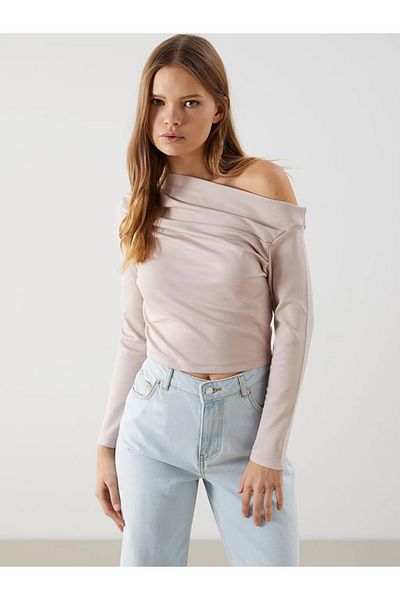 LC Waikiki Γυναικείο κορμάκι XSIDE Black Boat Neck