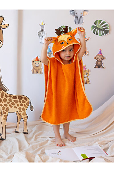 zenginhome Children's Bathrobe-Beach Towel (3-8 Years) 100% Cotton Inner and Outer Surface Deer