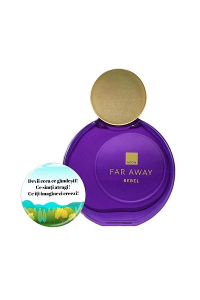 AVON Far Away Rebel 50 ml + badge