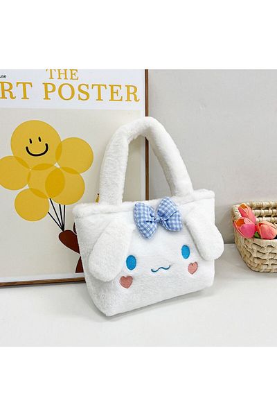 Miniso حقيبة سينامورول سانريو القطيفة كاواي كورومي سينامورول ميلودي كرتون أنمي حقيبة يد كروس بودي مستحضرات تجميل