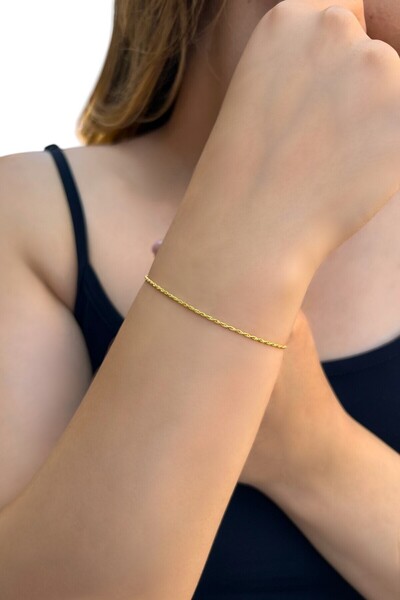 Altınaşkı Yeşil Halat Altın Bileklik