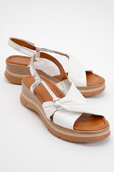 Zeynep Sıradağlı Sandale Senway din piele naturală acoperită, albe - cu fir m...