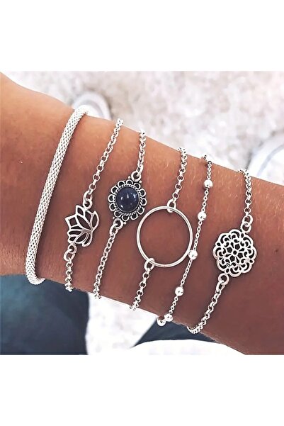 Feron accessories 6 Parçalı Bohem Etnik Tarzı Kişiselleştirilmiş Bilezik Seti...