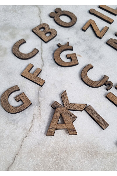 Assa Wood AHŞAP ALFABE SETİ (3CM) GEDİZ RENGİ-3MM MDF 29 ADET
