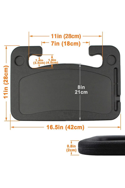 Choice حامل كمبيوتر محمول كبير أسود اللون للسيارة، حامل لتناول الطعام والعمل،...